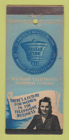 Matchbook Cover - Southern California Telephone Bell girlie 30 Stick
