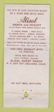 Matchbook Cover - Alisal Ranch Resort Solvang CA WEAR 30 Stick