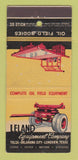 Matchbook Cover - Leland Equipment Company Tulsa OK Oil Field Bodies 30 Stick