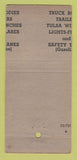 Matchbook Cover - Leland Equipment Company Tulsa OK Oil Field Bodies 30 Stick