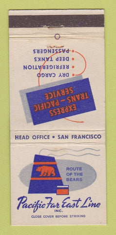Matchbook Cover - Pacific Far East Line Cargo Shipping 30 Stick
