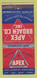 Matchbook Cover - Apex Broach Detroit MI WEAR 30 Stick
