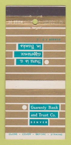 Matchbook Cover - Guaranty Bank and Trust Denver Colorado 30 Stick