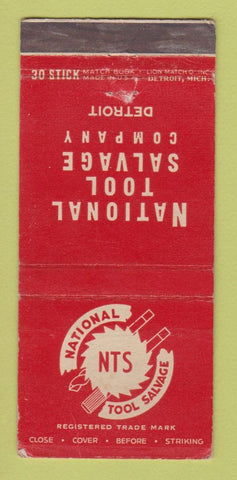 Matchbook Cover - National Tool Salvage Detroit MI WEAR 30 Stick
