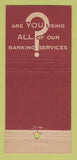 Matchbook Cover - Second National Bank of Warren OH 30 Stick