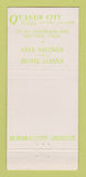 Matchbook Cover - Quaker City Federal Savings Loan Whittier CA 30 Stick