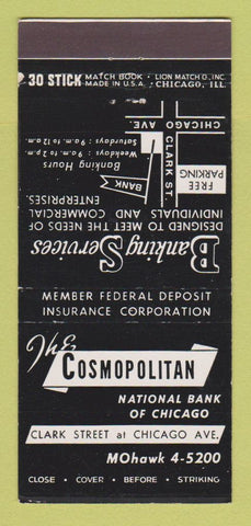 Matchbook Cover - Cosmopolitan Bank of Chicago IL 30 Stick