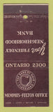 Matchbook Cover - Bank of Cleveland OH  30 Stick