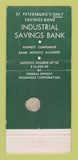 Matchbook Cover - Industrial Savings Bank St Petersburg FL 30 Stick
