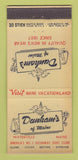 Matchbook Cover - Dunham's Men's Clothes Waterville ME WORN 30 Stick