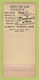 Matchbook Cover - Dunham's Men's Clothes Waterville ME WORN 30 Stick