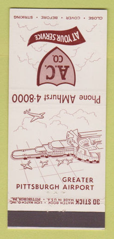 Matchbook Cover - AC Pittsburgh PA Airport Catering 30 Stick