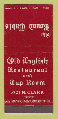Matchbook Cover - The Round Table Old English Restaurant Chicago IL 30 Stick