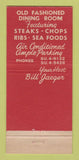 Matchbook Cover - The Round Table Old English Restaurant Chicago IL 30 Stick