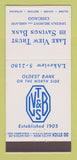 Matchbook Cover - Lake View Trust Savings Bank Chicago IL 30 Stick