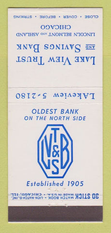 Matchbook Cover - Lake View Trust Savings Bank Chicago IL 30 Stick