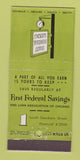 Matchbook Cover - First Federal Savings Chicago IL 30 Stick