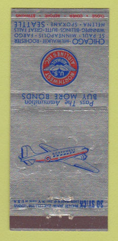 Matchbook Cover - Northwest Airlines Air Mail WWII Chicago IL WEAR 30 Stick