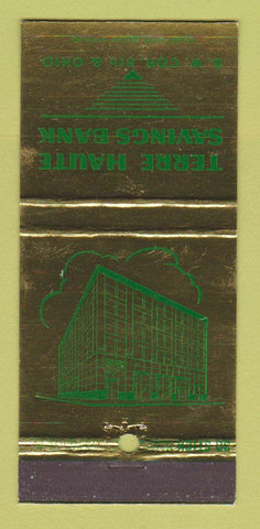 Matchbook Cover - Terre Haute Savings Bank IN 30 Stick