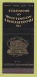 Matchbook Cover - Franklin County National Bank Brookville 30 Stick