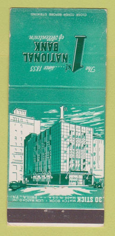 Matchbook Cover - 1st National Bank Allentown PA 30 Stick