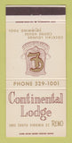 Matchbook Cover - Continental Lodge Reno NV 30 Strike