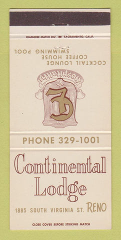 Matchbook Cover - Continental Lodge Reno NV 30 Strike