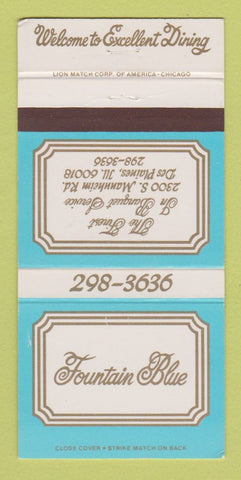 Matchbook Cover - Fountain Blue Restaurant Des Plaines IL 30 Strike