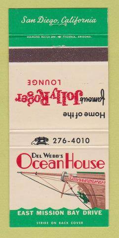Matchbook Cover - Del Webb's Ocean House San Diego CA 30 Strike