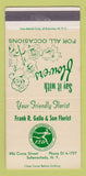 Matchbook Cover - Frank Gallo & Son Flowers Schenectady NY 30 Strike