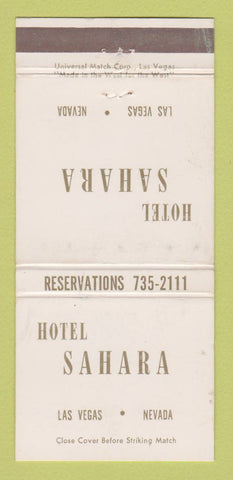 Matchbook Cover - Hotel Sahara Casino Las Vegas NV WEAR 30 Strike