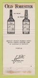 Matchbook Cover - Old Forester Whiskey WEAR 30 Strike