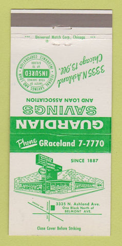 Matchbook Cover - Guardian Savings and Loan Chicago IL 30 Strike