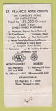 Matchbook Cover - St Francis Hotel Courts Montgomery Mobile AL WEAR 30 Strike