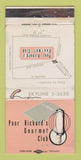 Matchbook Cover - Poor Richard's Gourmet Club Glenwood IL WORN 30 Strike