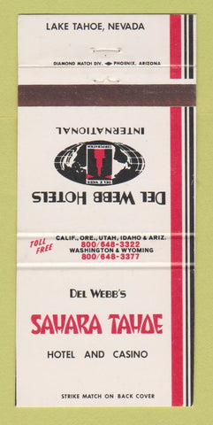 Matchbook Cover - Del Webb's Sahara Tahoe Casino Hotel Lake Tahoe NV 30 Strike
