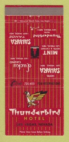 Matchbook Cover - Tunderbird Hotel Las Vegas NV 30 Strike