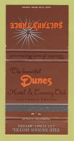 Matchbook Cover - Dunes Hotel Casino Las Vegas NV Sultan's Table 30 Strike