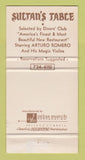 Matchbook Cover - Dunes Hotel Casino Las Vegas NV Sultan's Table 30 Strike