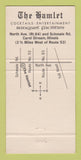 Matchbook Cover - Hamlet Steaks Restaurant Carol Stream IL 30 Strike
