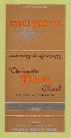 Matchbook Cover - Dunes Hotel Casino Las Vegas NV Sultan's Table WEAR 30 Strike