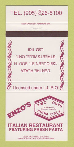 Matchbook Cover - Enzo's Italian Restaurant Streetsville ON 30 Strike