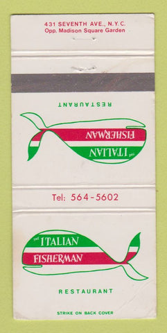 Matchbook Cover - Italian Fisherman Restaurant New York City WORN 30 Strike