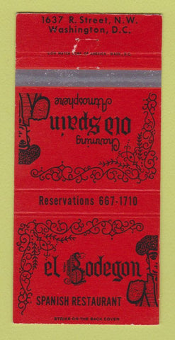 Matchbook Cover - El Bodegon Spanish Restaurant Washington DC 30 Strike