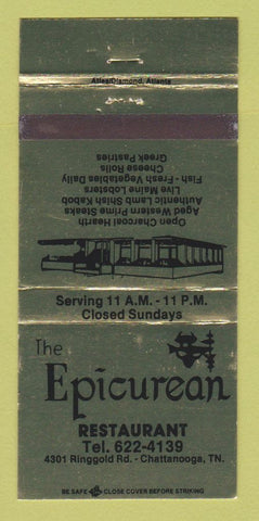 Matchbook Cover - Epicurean Restaurant Chattanooga TN 30 Strike