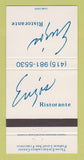 Matchbook Cover - Euzios Ristorante San Francisco CA 30 Strike