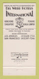 Matchbook Cover - Del Webb's Towne House San Francisco CA 30 Strike