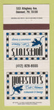 Matchbook Cover - Hoffstot's Cafe Monaco Oakmont PA 30 Strike