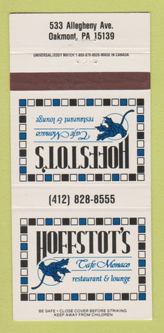 Matchbook Cover - Hoffstot's Cafe Monaco Oakmont PA 30 Strike