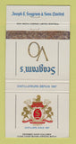 Matchbook Cover - Seagram's VO Liquor Canada WORN 30 Strike